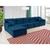Sofá Orlando 4.20x2.10m com Chaise, Retrátil e Reclinável azul