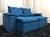 Sofá Retrátil e Reclinável 2,00m em Tecido Veludão C/ Pillow nos Braços Athenas - Montagem Inclusa Azul