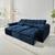 Sofá Retrátil e Reclinável 2,75m em Tecido Veludo C/ Pillow nos Braços - Montagem Inclusa Azul