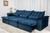 Sofá Retrátil e Reclinável 3,20m em Tecido Veludo C/ Pillow nos Braços e Molas Ensacadas Bonel/D33 azul