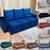 Sofá Retrátil Reclinável 2,70m Chique em Veludo Espaçoso Azul
