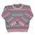 Suéter para Bebê Menina em Tricô Estampado  Duwell Chiclete