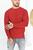 Sueter tricot masculino inverno frio moda homem moderno pronta entrega Vermelho canelado
