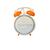 Suporte Alexa Echo Dot 3ª Geração Relógio Despertador Retrô Branco com laranja