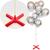 Suporte de Bexiga Balão de Chão Grande com  12 Hastes Pega Balão Altura de 100cm Vermelho