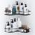 Suporte Organizador Shampoo para Banheiro com ventosas de adesivo /branco/preto Branco