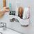 Suporte para escova de dentes de banheiro montado na parede para secador de cabelo para banheiro Cinza