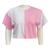 T-Shirt Cropped Oversized Plus Size Branco, Rosa