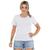 T-shirt feminina blusa básica lisa slim algodão baby look 3046a Branco