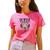 T-Shirt Feminina Estampa Leopardo Blusa Feminina Camiseta Algodão Rosa