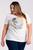 T-shirt Feminina Plus Size Algodão c/ Estampa "WAVE RIDERS Its summer time" Off white