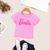 T shirt infantil barbie Rosa bebê