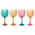Taça de gin de vidro colorida 615ml rosa, verde ou dourada para drinks grande de cozinha Rosa com dourado