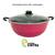 TACHO PANELA CAÇAROLA WOK TEFLON ANTIADERENTE Nº32CM TAMPA VIDRO Rosa