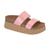 Tamanco Feminino Moleca Plataforma Anabela Slide Papete Alta Rosa, Nude