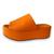 Tamanco Flatform Feminino Plataforma Color Laranja 34