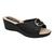 Tamanco Piccadilly 540341 Salto Anabela Conforto Fivela Feminino Preto