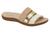 Tamanco Rasteira Slide Salto Baixo Feminino Tiras Ultra Conforto Modare 7125.200 Bege, Branco, Off, Dourado