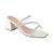 Tamanco Salto Baixo Feminino Tiras Strass Brilho Luma Luz Off white, Off white