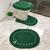 Tapete de Banheiro Crochê 3 Peças Cores Variadas Jogo Neutro Artesanal Decoração Básico Tricô Verde