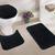 Tapete de Banheiro Kit 3 Peças Pelo Baixo Várias Cores Preto