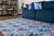 Tapete Geometrico Sala Quarto Antederrapante Com Ladrilho 2,00 x 1,35 Azul