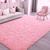 Tapete grande de sala e quarto felpudo luxuoso 3,00 x 2,00 m pelo alto ROSA