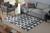 Tapete Jacquard Luxo para Sala Quarto Escritório 3,00m x 1,45m Moderno Emborrachado Antiderrapante Estampado Geométrico losango preto e cinza