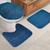 Tapete Para Banheiro Kit 3 Peças em Algodão Antiderrapante Azul Petróleo