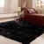 Tapete para Sala Quarto Pelo Shaggy Requinte Retangular 200x140cm Casen Preto