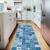 Tapete Passadeira De Cozinha Mosaique 160x50 Antiderrapante Azul