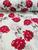 Tecido Percal liso e estampado ideal para Colchas e Almofadas 1m x 2,50 de largura Rosas vermelhas e contorno