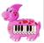 Teclado Baby Dinossauro Brinquedo Som Musica Diversão Cores  Rosa