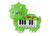 Teclado Baby Dinossauro Brinquedo Som Musica Diversão Cores  Verde