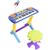 Teclado Piano Infantil Musical Rock Star 37 Teclas com Microfone e Banqueta Importway Bw151 Azul