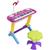 Teclado Piano Infantil Musical Rock Star 37 Teclas com Microfone e Banqueta Importway Bw151 Rosa