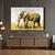 Tela Quadro Decorativo com Moldura Sala  Arte Elefante Dourado MOLDURA PRETA