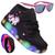 Tenis Botinha Feminino De Led Com Calce Facil Infantil Unicornio Personagem DIversÃo Luzinha + Oculos + Relogio Preto