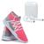 Tênis Caminhada Academia Cano Médio Leve Macio Confortável + Fone Sem Fio Bluetooth Rosa