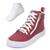 Tenis Cano Alto Feminino Botinha Sneaker Com Cadarço E Zíper + Meia Cano Curto Vermelho