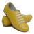 Tênis Casual em Couro Ec Shoes com Elástico e Sola Borracha Costurada Amarelo