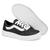 Tênis Casual Feminino de Skate com Detalhe Lateral Branco, Preto