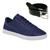 Tenis Casual Sapato Masculino De Amarrar Sola Reta Leve + Cinto Azul