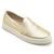 Tênis Casual Slip On Couro Feminino Forro Tecido Espumado Confortável Macio Leve Solado Flat Dourado