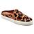 Tênis Casual Slip On Mule Couro Vazado Feminino Solado Flat Emborrachado Respirável Confortável Leve Onça