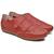Tenis Casul Krn Shoes em Couro com Fita Auto Colante e detalhe em Costura Vermelho