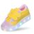 Tenis de Criança Infantil Feminino Meninas Com Luzinha de Led Amarelo, Rosa