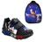 Tenis De Led Masculino Sonic Calce Facil Meninos Infantil Estilo Original + Mochila Preto