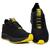 Tênis Esportivo Masculino Caminhada Academia Original BF Shoes Preto, Amarelo