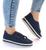 Tênis feminino casual flat form confortavel macio via angel 01 Jeans